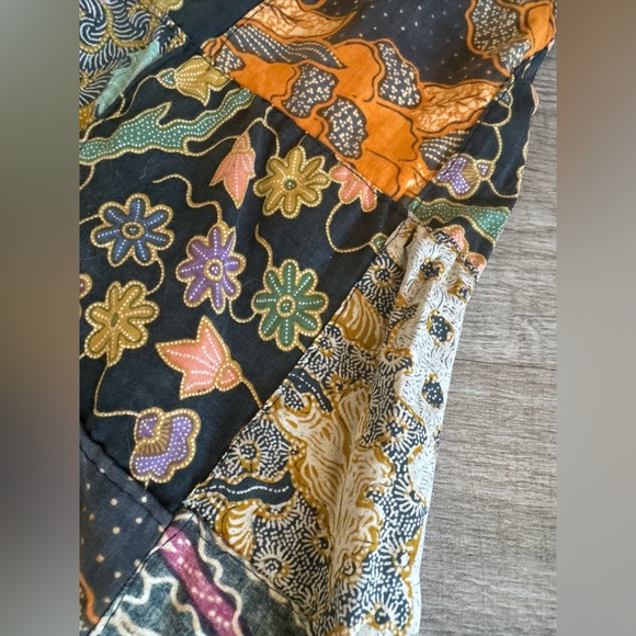 Boho Long Patchwork Sleeveless Dress - 100% Cotton - Made in Indonesia Size S - Picture 12 of 12